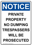 Notice Private property safety sign (NOT080)