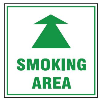 Smoking area wih directional arrow safety sign  (NS11)