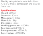 Fire Extinguisher 1.0kg (DCP1.0)