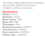 Fire Extinguisher 2.5kg (DCP2.5)