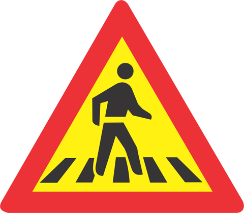 Pedestrian Crossing Temporary road sign (TW306)