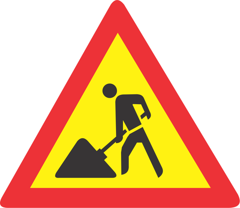 Roadworks ahead Temporary road sign (TW336)