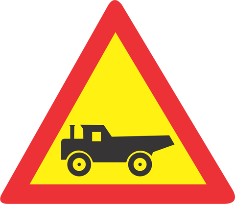 Construction Vehicle Crossing from the right road sign (TW345)