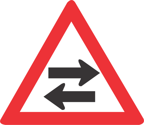 Two - way traffic cross-road road sign (W213)