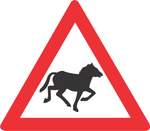 Domestic animals (horses) road sign (W311)