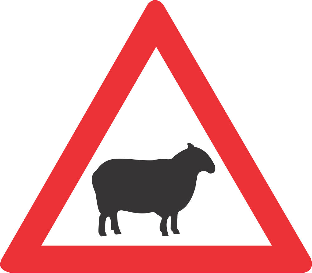 Domestic animals (sheep) road sign (W312) | Safety Sign Online