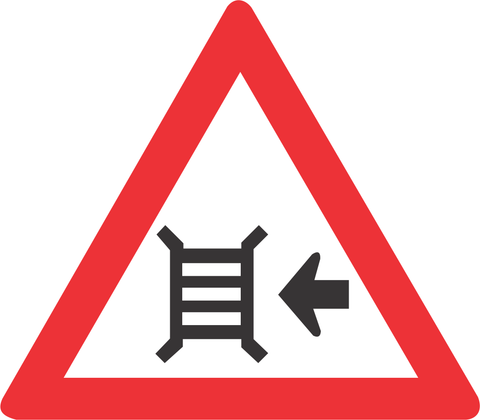 Motor gate (left) road sign (W316)