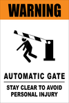Warning : Automatic gate, stay clear to avoid personal injury safety sign (HW8.5)