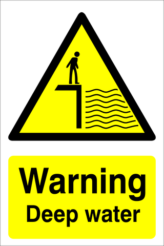 Warning deep water safety sign  (WARN02)