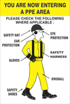 You are now entering a PPE area safety sign (PPE010)