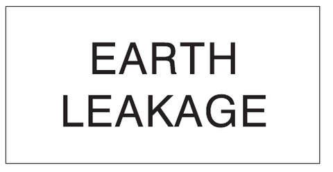 Earth leakage safety sticker (E54)