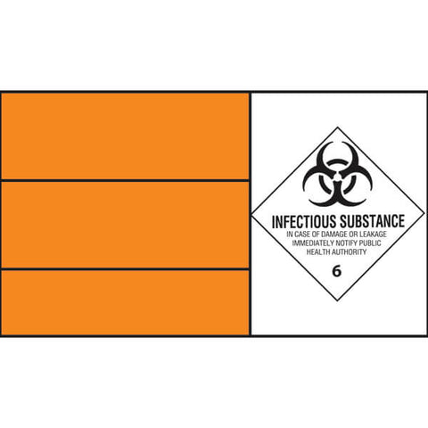 Infectious Substance Hazchem sticker with laminate (HZ23)
