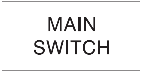 Main switch safety sticker (E55)