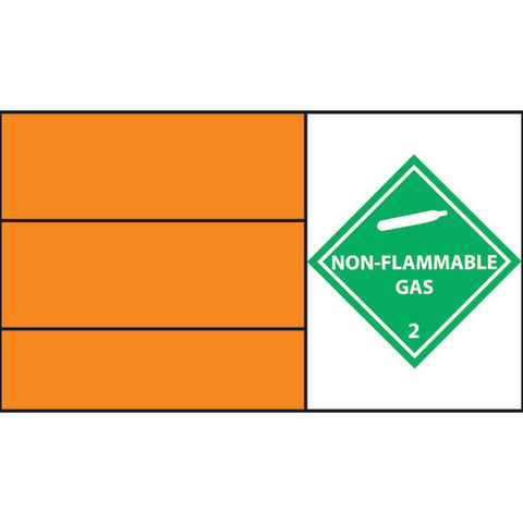 Non Flammable Gas Hazchem sticker laminate (HZ24)