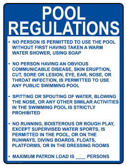 Pool regulations safety sign  (PR04)
