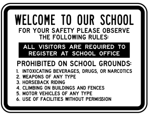 School Security and school rules safety sign (SS5)