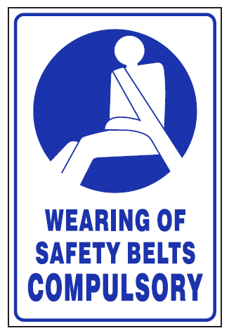Wearing of safety belts compulsory safety sign  (MI15)